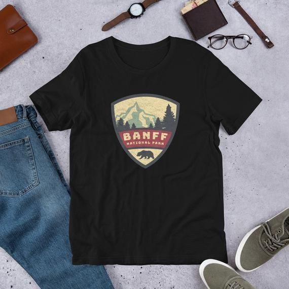 Vintage Sticker Style Canadian Banff National Park Shirt