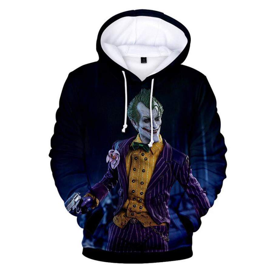 Joker Hoodie 3D Printed Funny Joker with Gun Cosplay Costume 2019