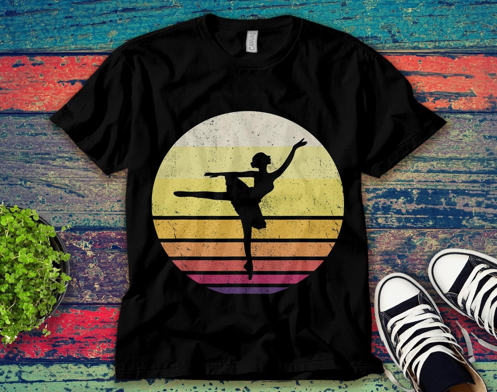 Retro Vintage 70S Gymnastic Ballet Love Unisex T-Shirt Unisex Adult Bella Shirt Ke6463