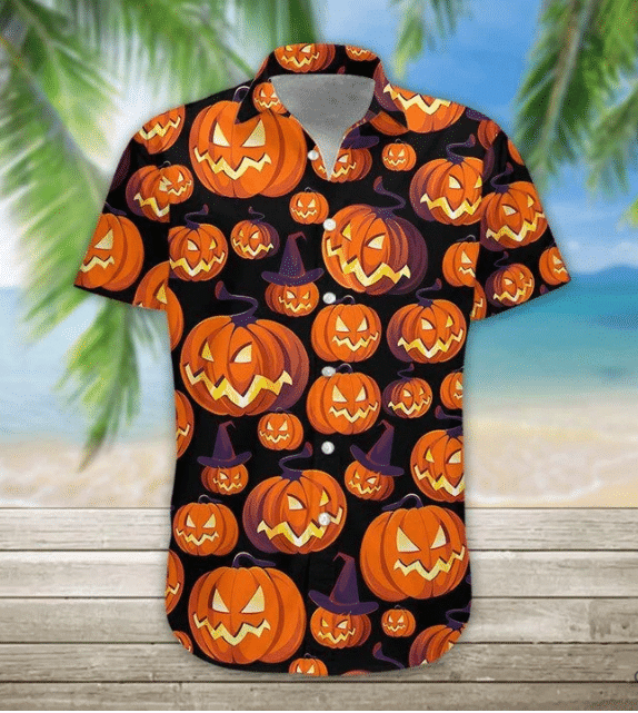 3D Pumpkin Halloween Hawaii Shirt