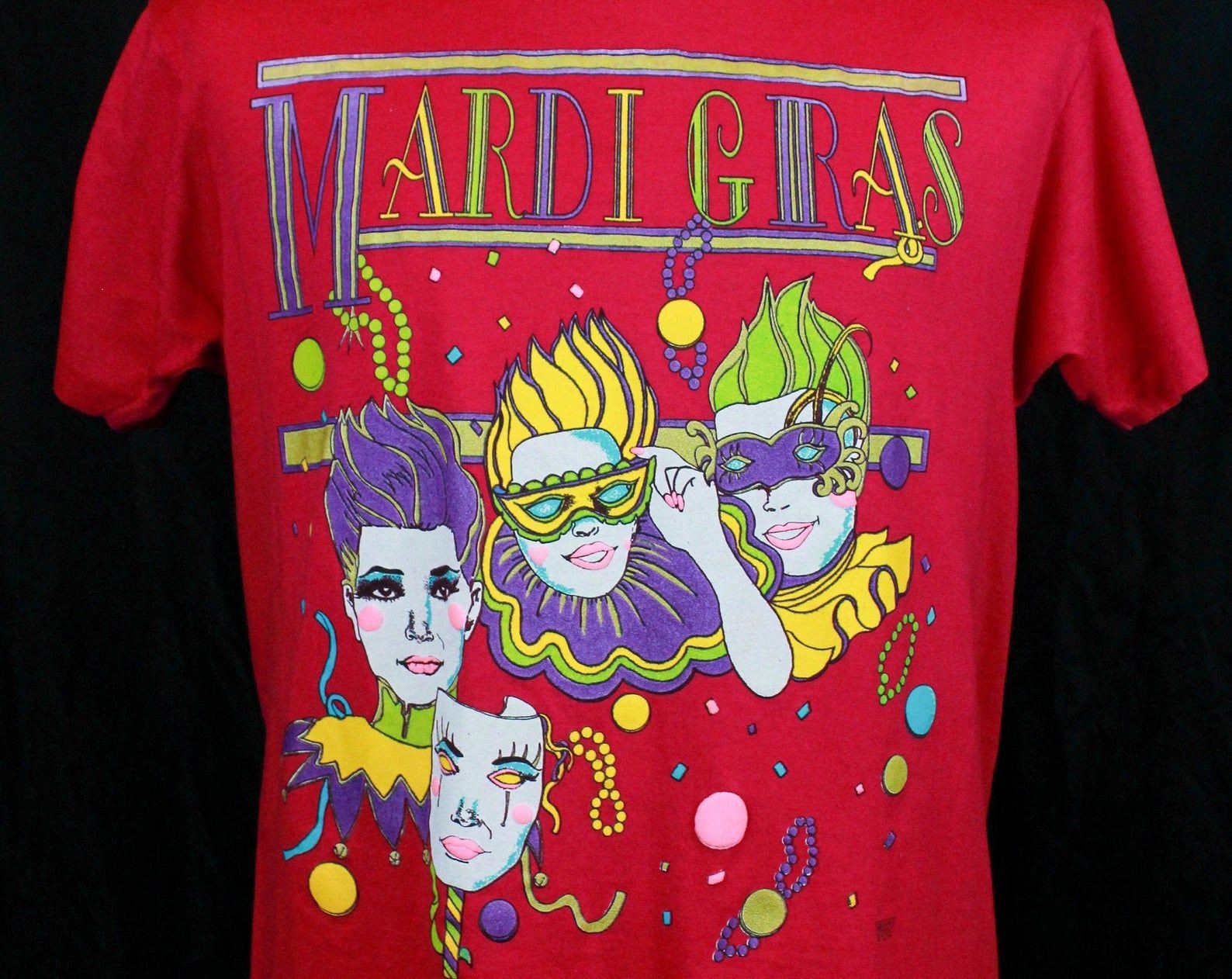 Vintage Mardi Gras T Shirt ’80S Magenta Unisex