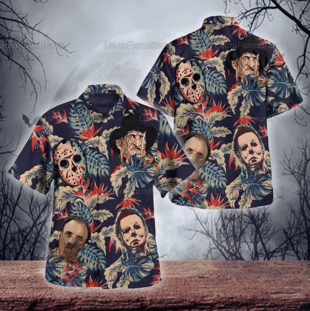 Horror Movie Hawaiian Shirt, Horror Halloween Button Shirt