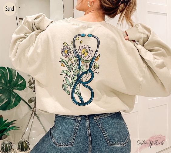 Floral Stethoscope Sweatshirt