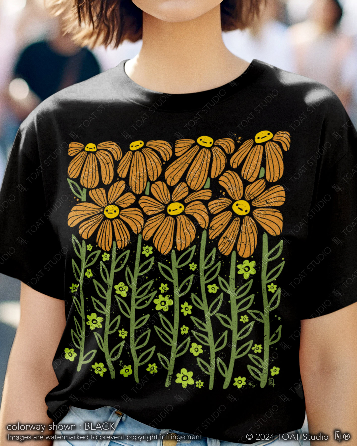 Boho Wildflowers III Unisex T-Shirt, Daisy Festival Shirt, Botanical Neutral, Flower Market, Boho Daisy, 70s Retro Floral Tee, Emo Flowers