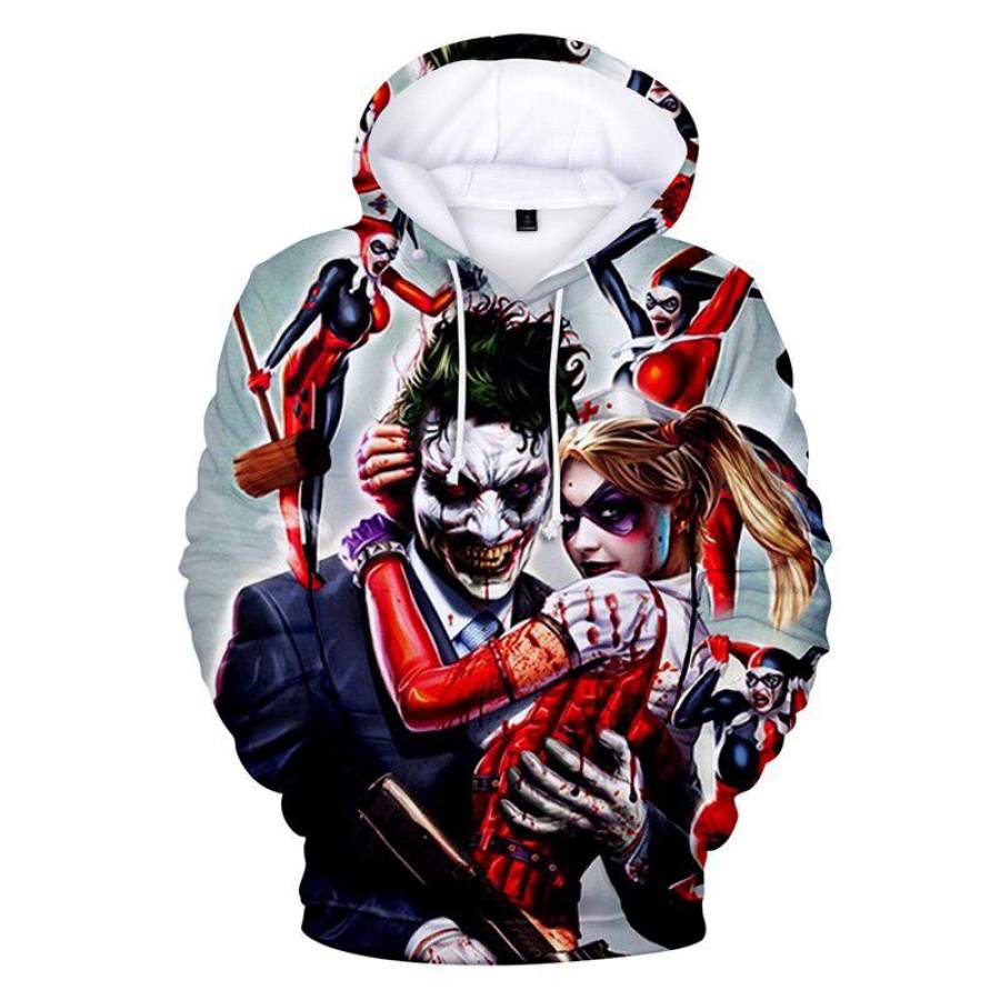 Joker With Girlfriend Harley Quinn 3d Hoodie Cosplay Costume 2019