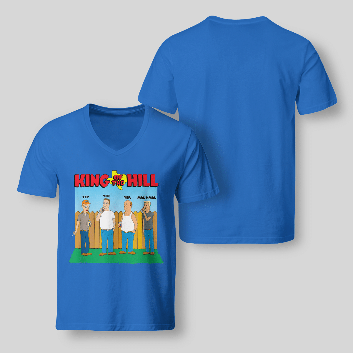 King Of The Hill All Four Drinking With Logo V-Neck T-Shirt