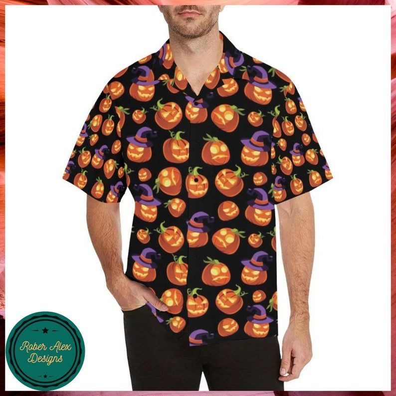 Witch Pumpkin Halloween Hawaii Shirt – Halloween Short-Sleeve Shirt