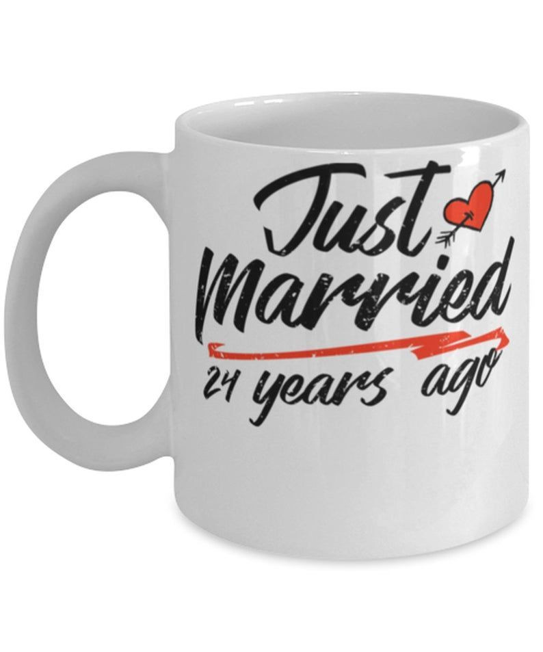 24Th Wedding Anniversary Mug, Gift For Couple, Husband & Wife, Him & Her, Just Married 24 Years Ago