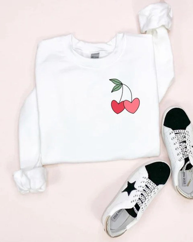 Valentines Sweatshirt, Cherry Hearts Sweatshirt