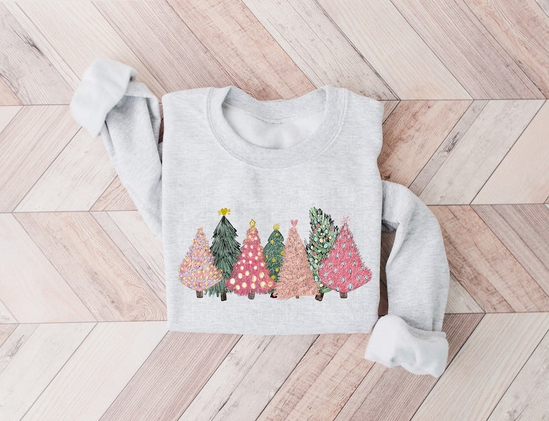 Christmas Trees Crewneck Pullover Sweatshirt