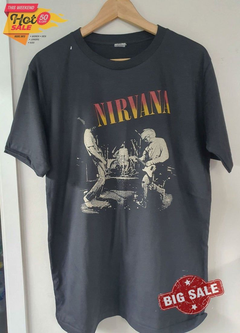 Nirvana Vintage Look T-Shirt, Chest Measurement Retro Tshirt, Classic Shirt, Nirvana Shirt, Rock Band, Music Shirt, Gift For Fan Music