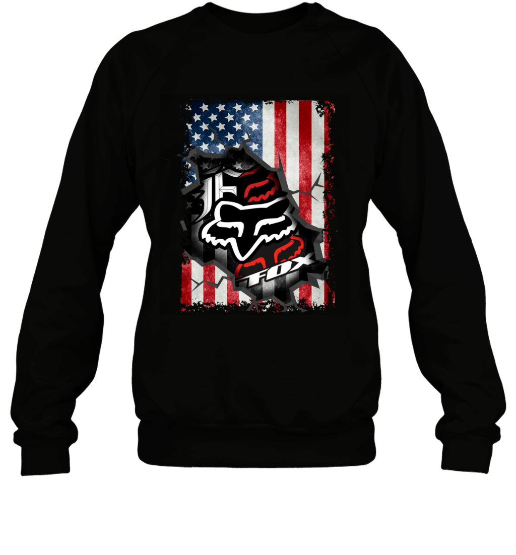 Amercian Flag Fox Mx Racing Motocross Dirtbike Lovers Shirt Sweatshirt