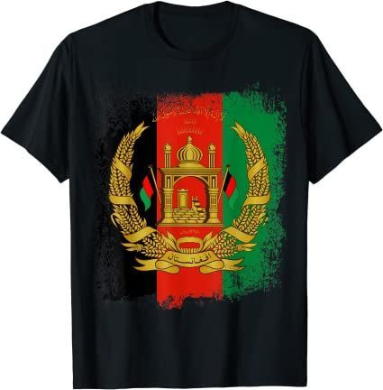 Vintage Afghanistan Afghan Flag Support Freedom T-Shirt