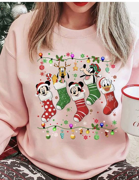 Disney Christmas Lights Mickey And Friends T-Shirt