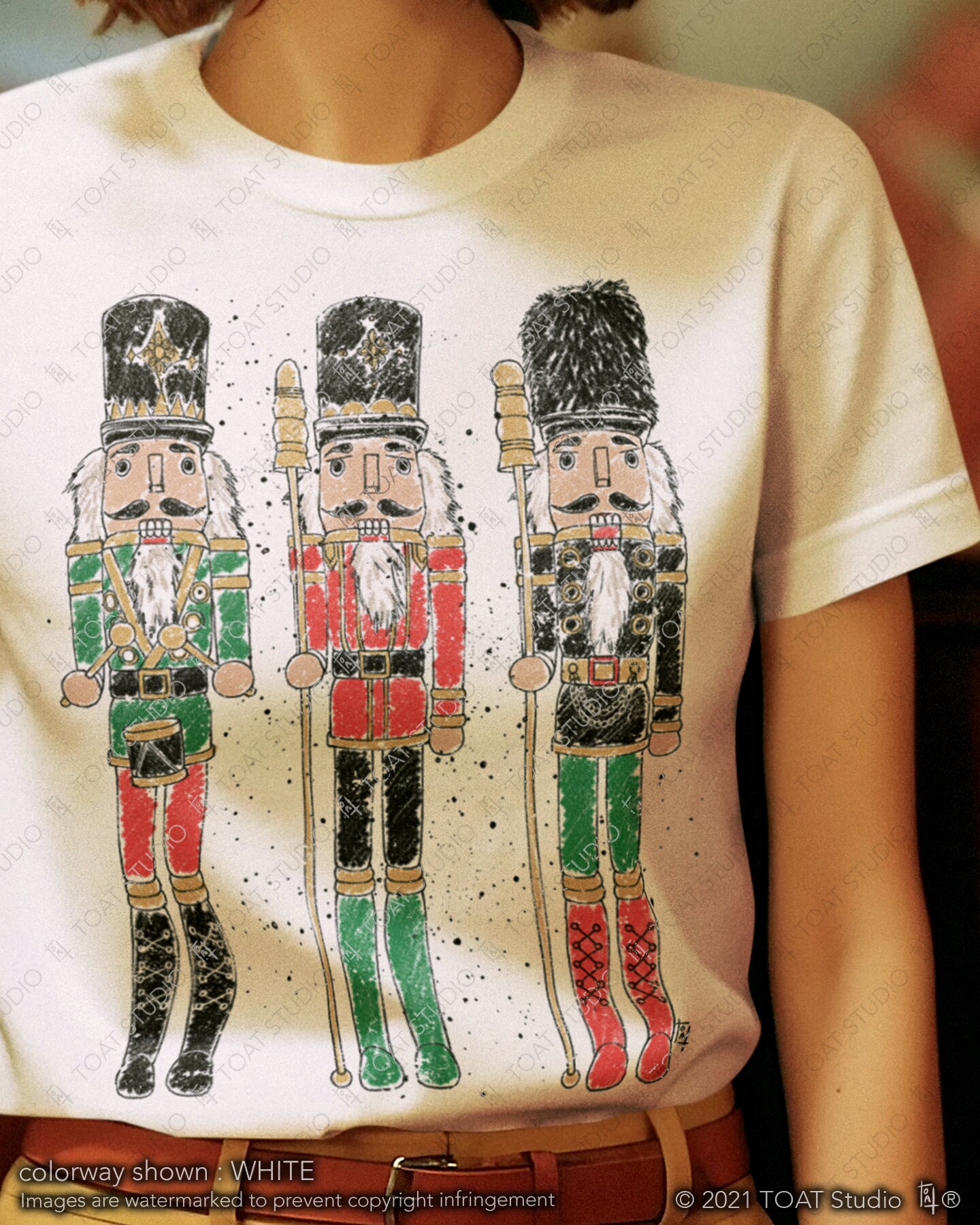 Nutcracker Drawing Unisex T-shirt, Christmas Spirit,  Cracking Nuts, Nutcracker Ballet, Drummer Wood, North Pole, Nutcracker Figure