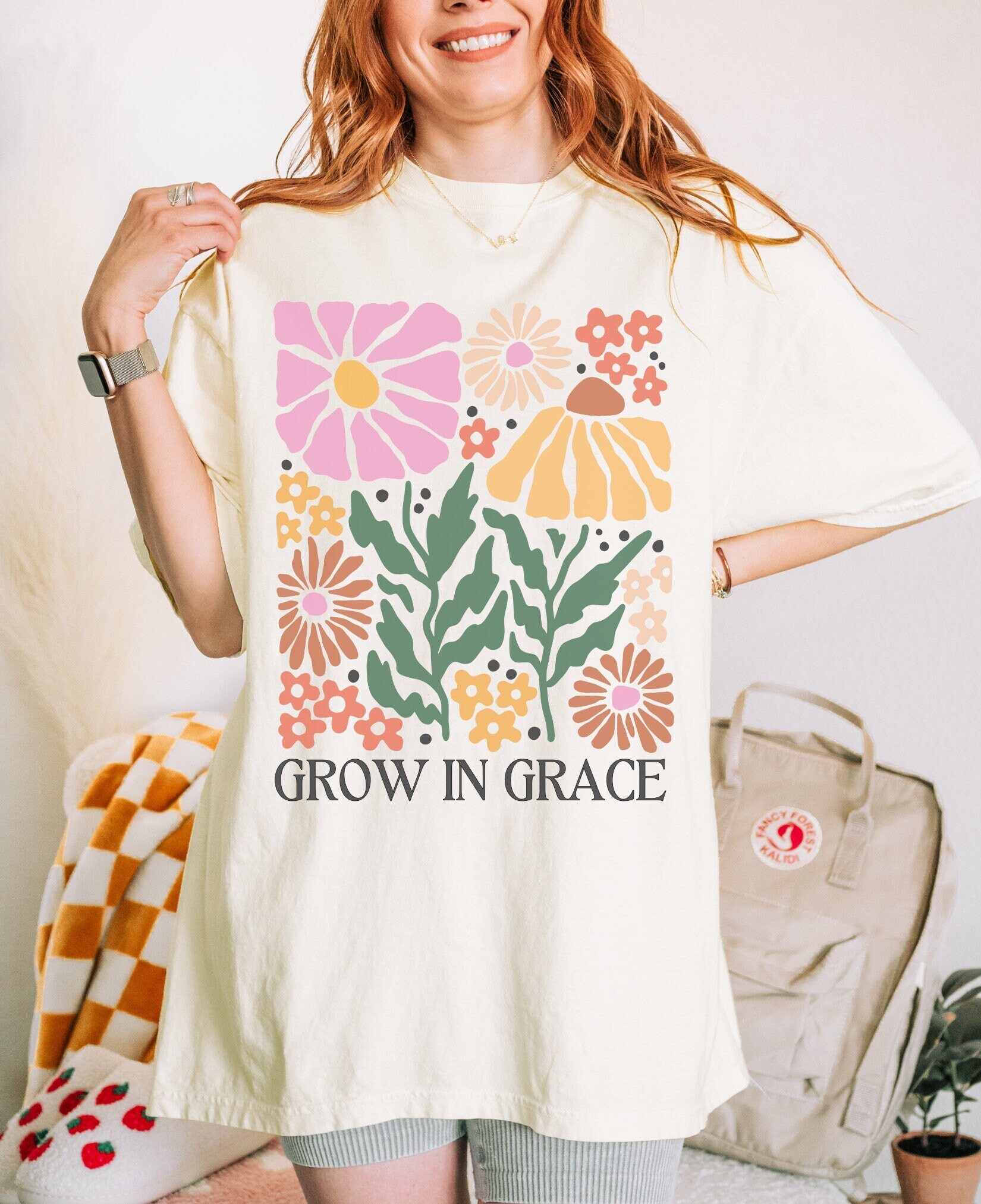 Boho Christian Shirt For Women Trendy Christian Apparel Bible Verse Shirt Christian Comfort Colors Tee Aesthetic Flower Shirt Christian Gift