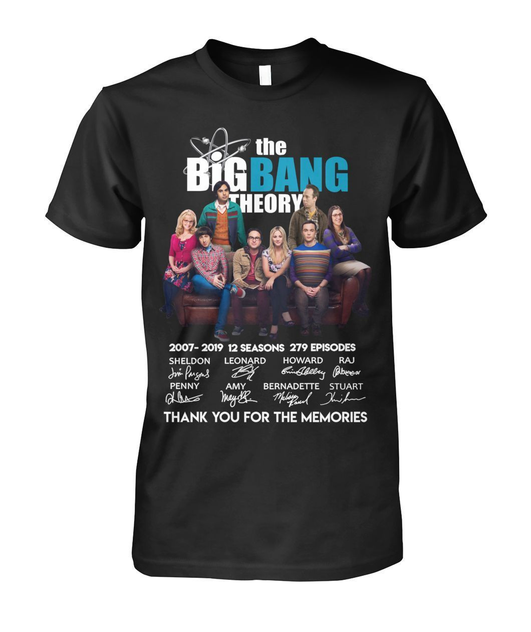 The Big Bang Theory 2007 2019 12 Seasons Thank You For The Memories Cast Signatures Shirts