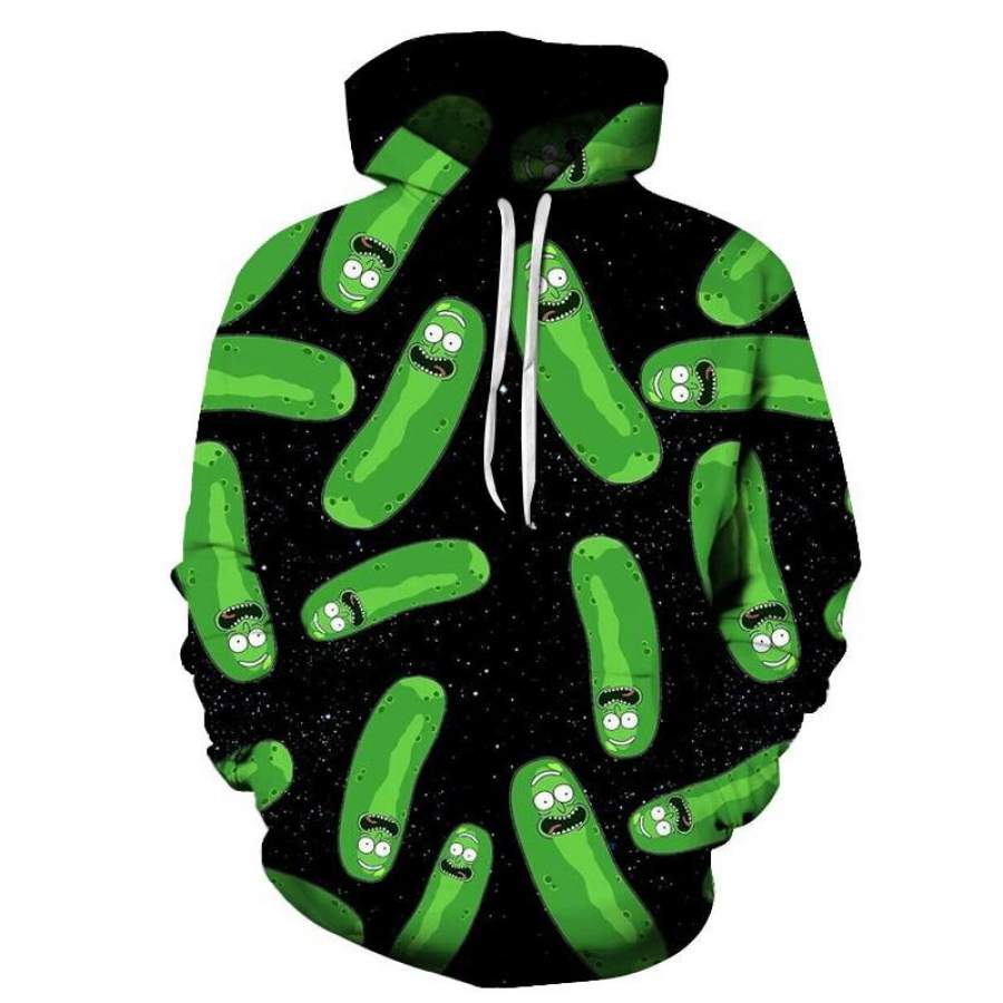 Pickle Rick Hoodie Green Pickle Rick and Morty 3D Sweatshirts