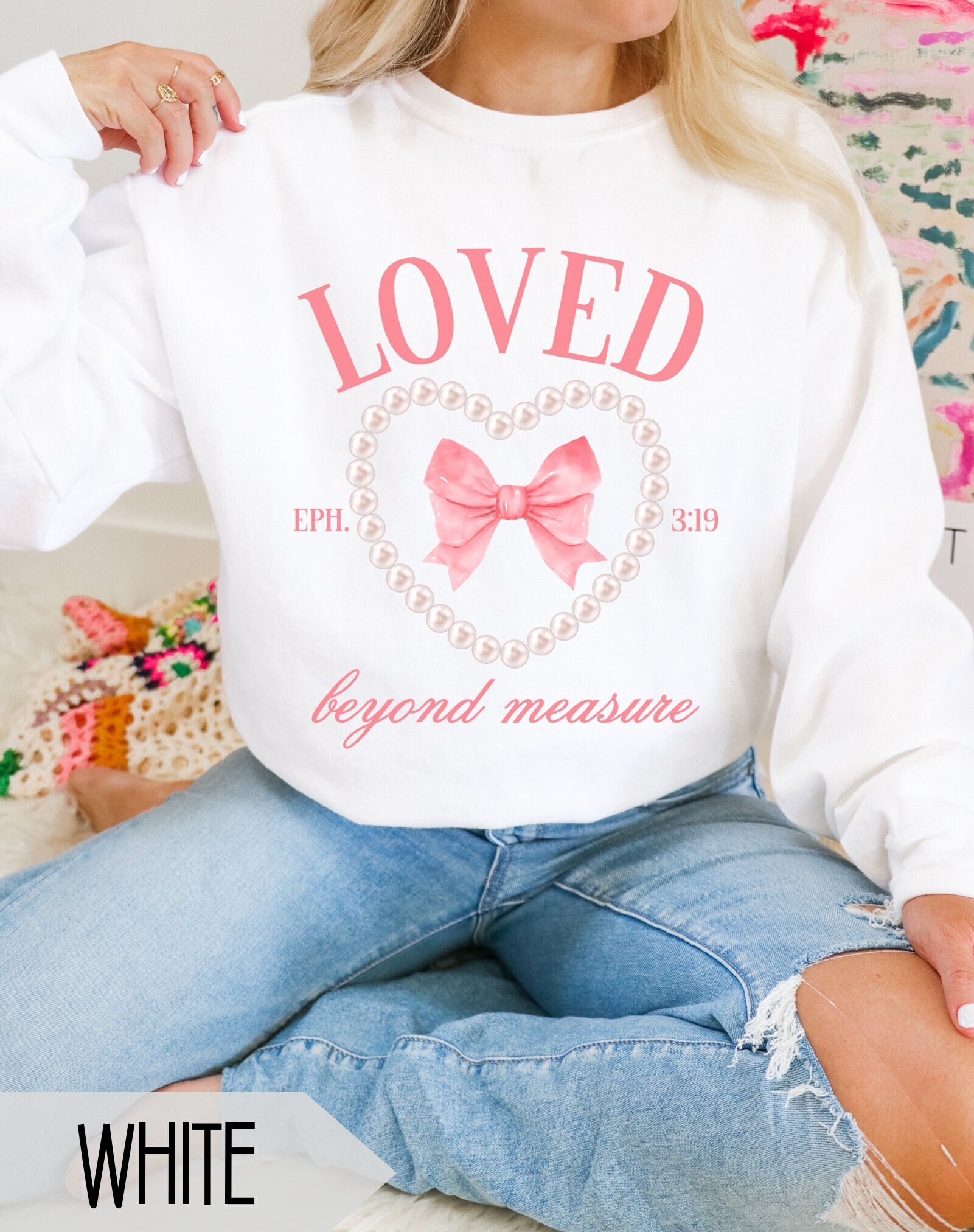 Coquette Christian Sweatshirt For Women, Y2K Bible Verse Crewneck, Cute Jesus Apparel, Trendy Church Shirt Balletcore Christian Gift For Her