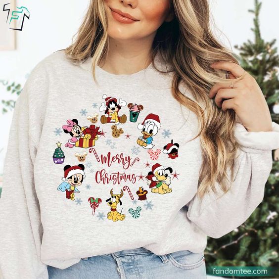 Merry Christmas Mickey Christmas Shirts, Mickey Mouse And Friends Sweater