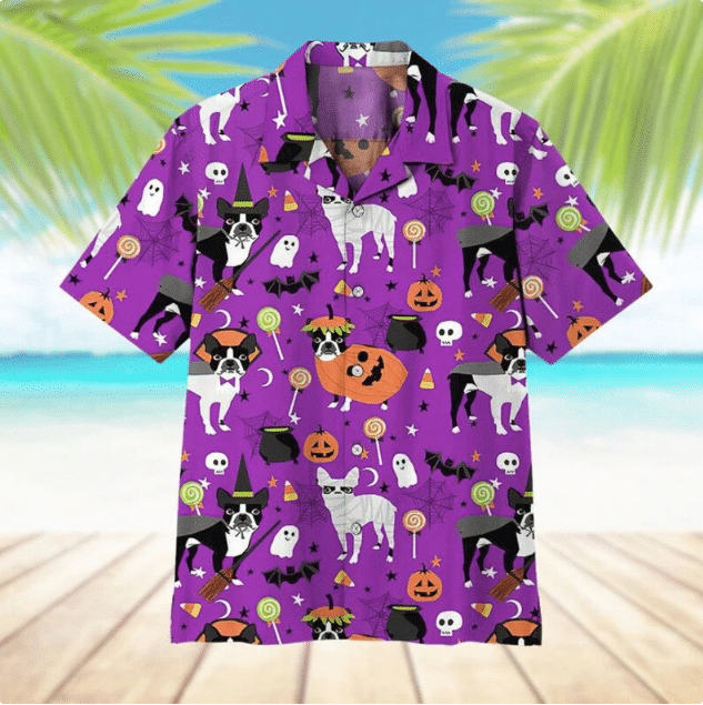 Boston Terrier Halloween Hawaiian Shirt