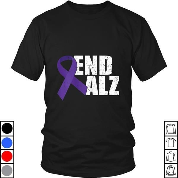 Teeecho Support End Alz Costume Alzheimers Awareness Day Gift Mommy Tshirt H 3246