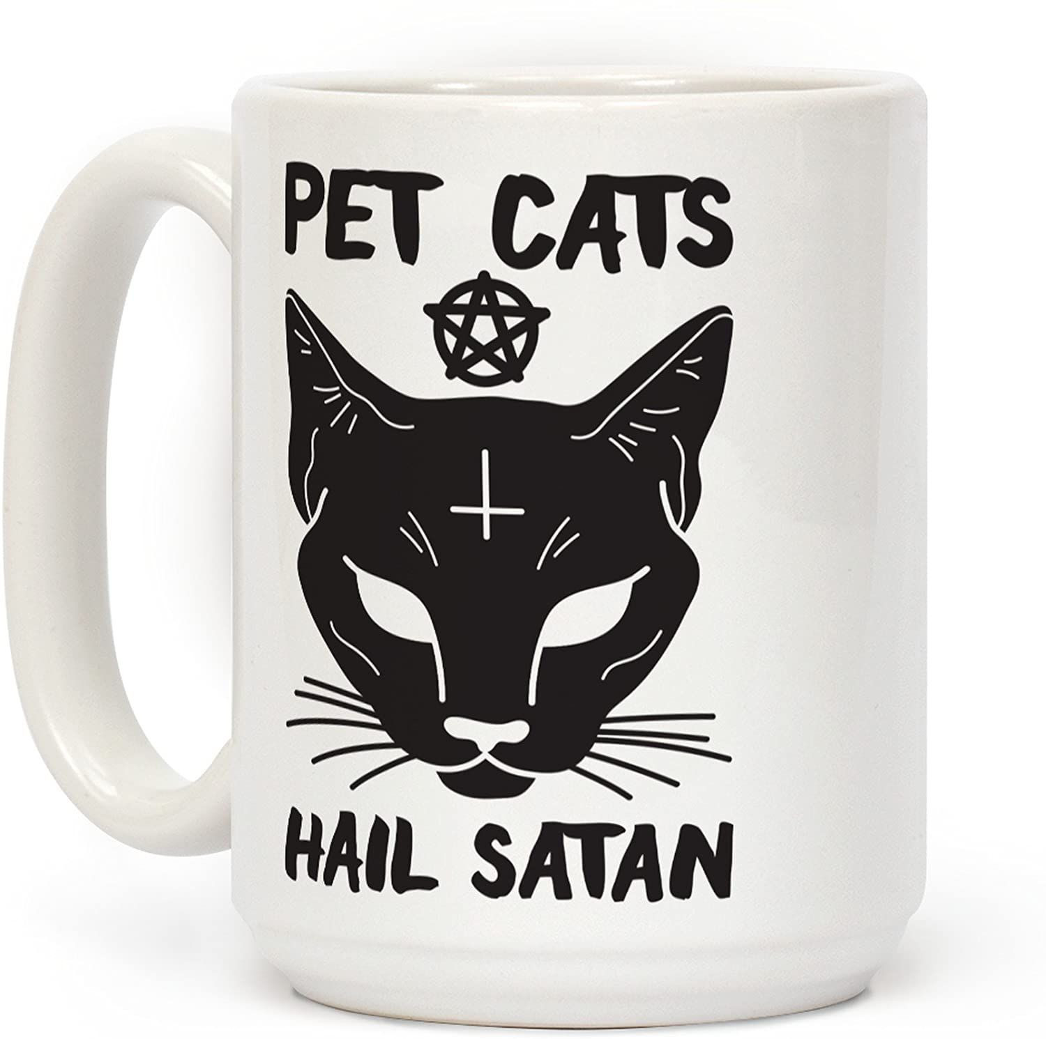 Pet Cats Hail Satan Sphynx White Ceramic Coffee Mug