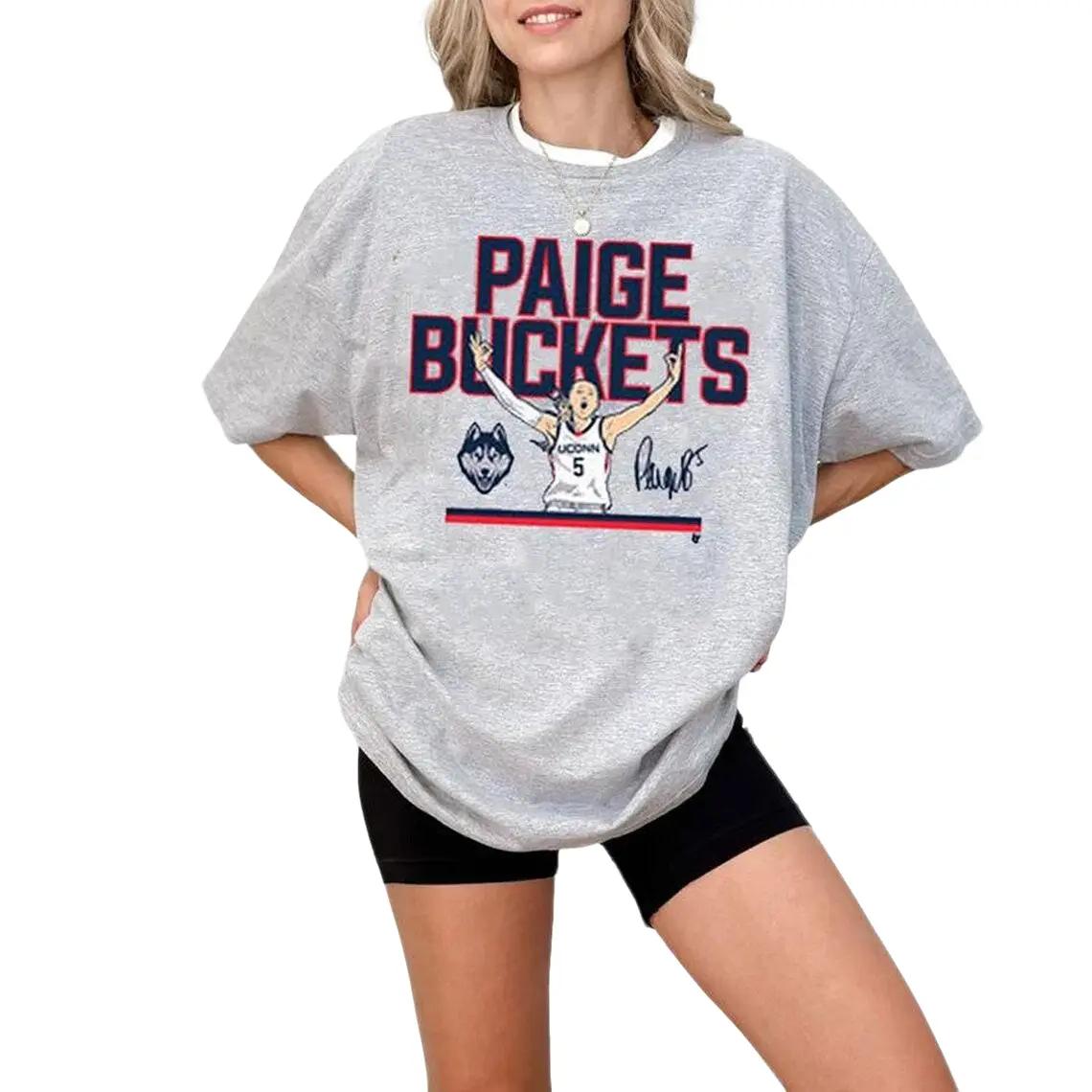 Paige Bueckers Buckets Unisex T-shirt, Basketball Player Slam Dunk Bootleg Vintage Graphic Tee