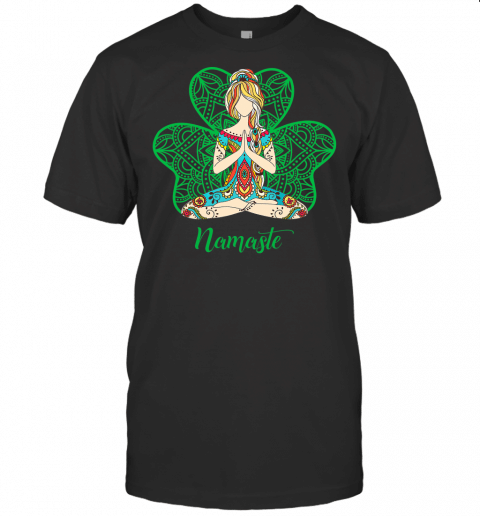 Shamrock Namaste Yoga Lovers Gifts St Patricks Day T Shirt