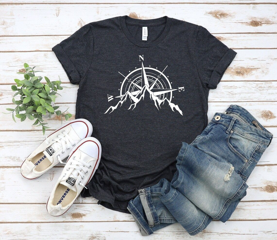 Mountain Compass T-Shirt, Camping T-Shirt,Adventure Shirt,Camp Lover Shirt,Camper T-Shirt,Outdoor Tee,Hiking,Wanderlust Tee,Adventure Shirt