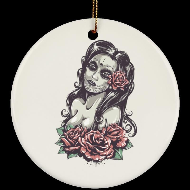 Day Of The Dead Sexy Girl Christmas Tree Ornament