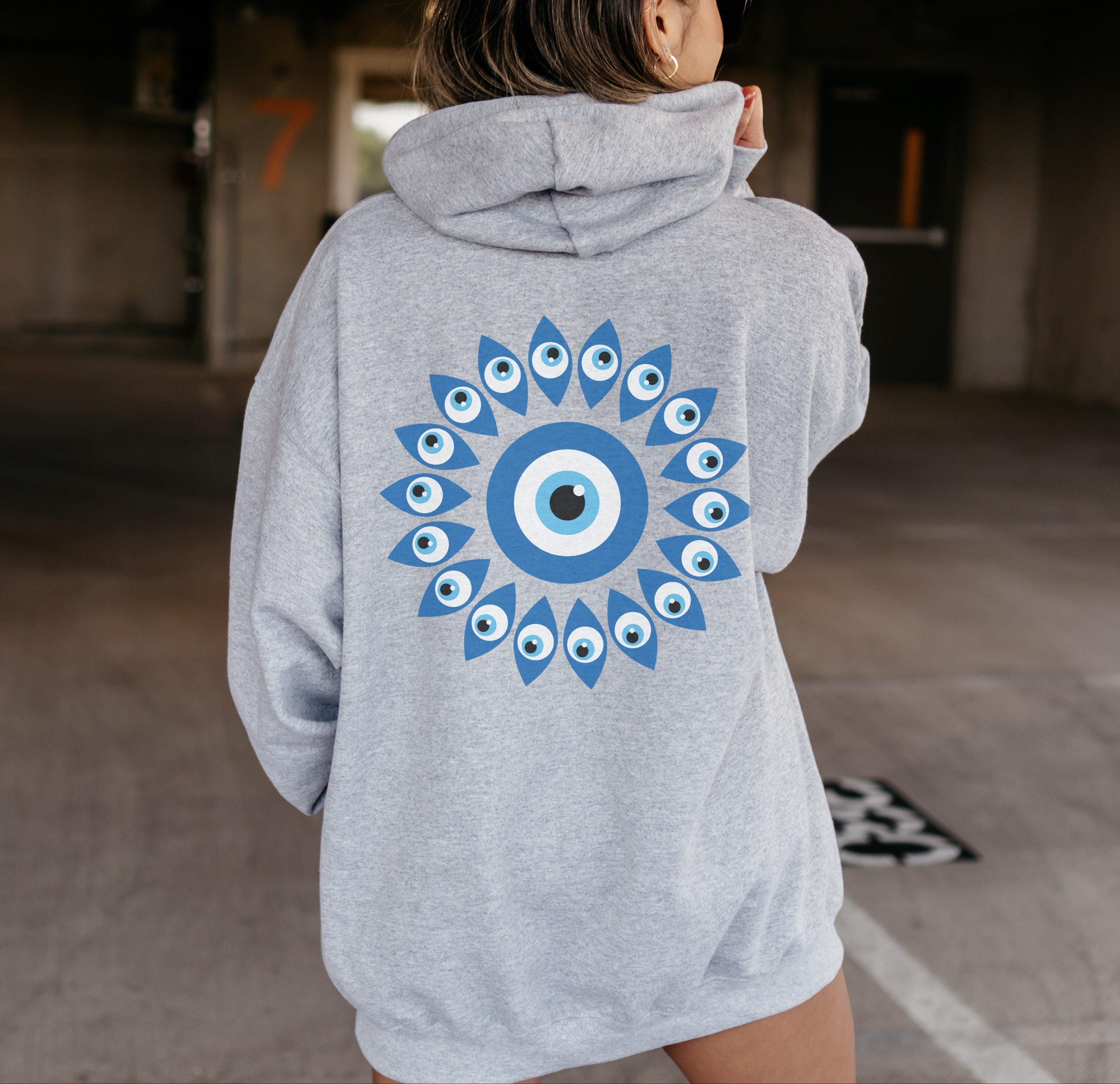 Evil Eye Hoodie Preppy Sweatshirt Women Trendy Hoodies Aesthetic Clothes Oversized Hoody Pinterest Hoodie VSCO Hoodie Witchy Clothing Y2K