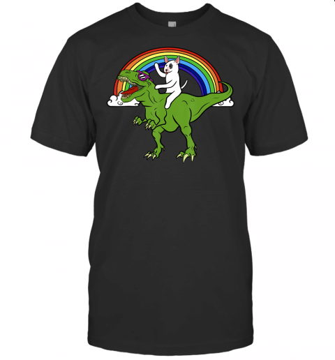 English Bull Terrier Riding T Rex Dinosaur Funny Dog Gift T Shirt