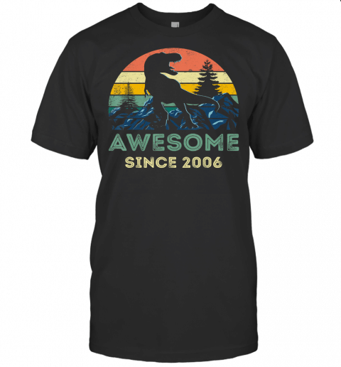 Awesome Since 2006 Dinosaur 14 Years Old 14Th Birthday Gifts T Shirt