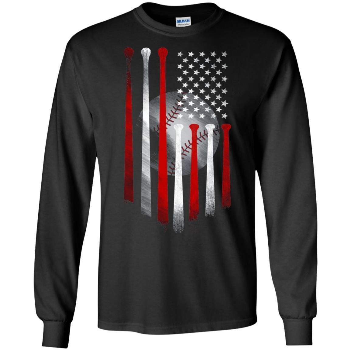 American Flag Baseball Flag Baseball Lover T-Shirt