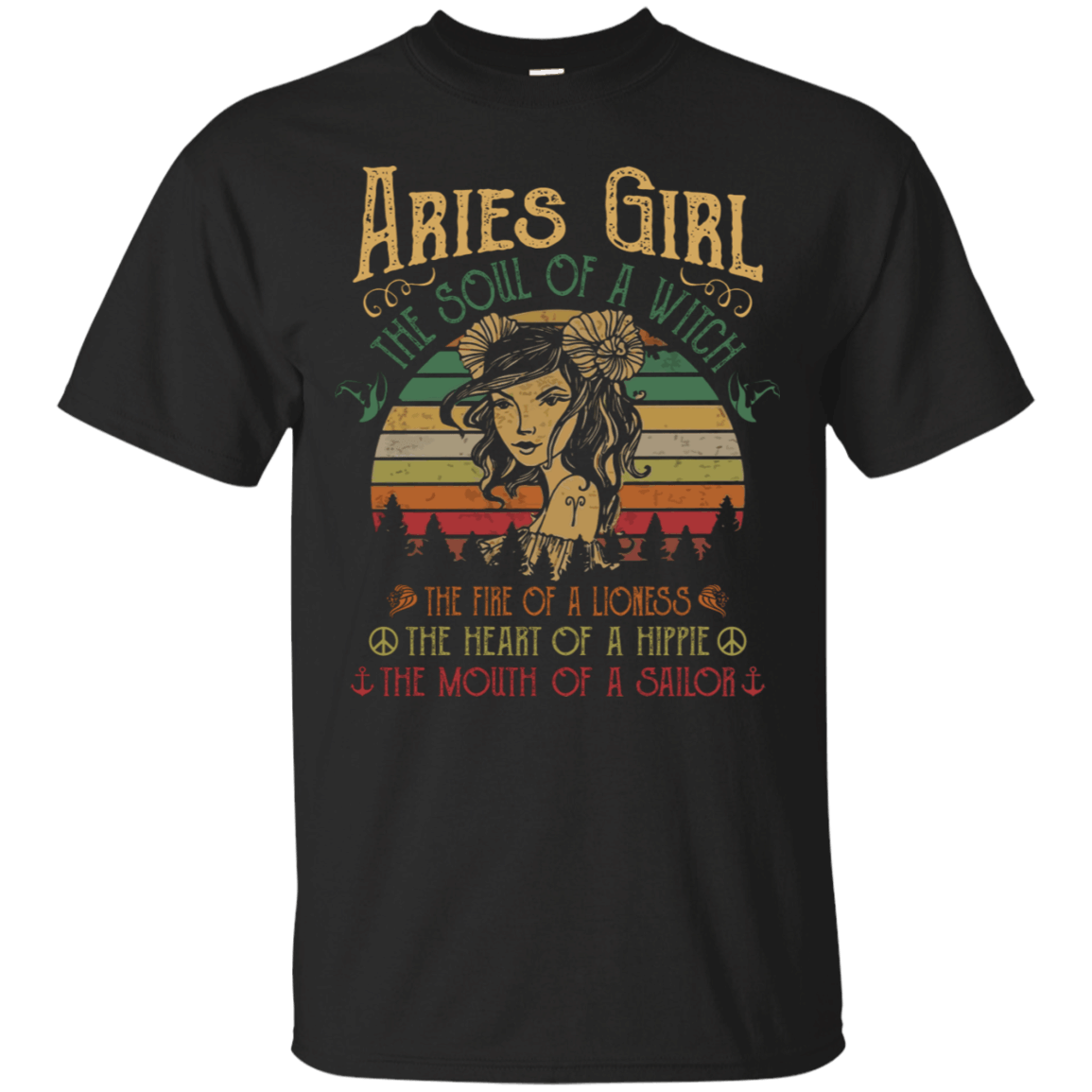 Aries Girl Soul Of A Witch Mouth Of A Sailor Vintage Shirt