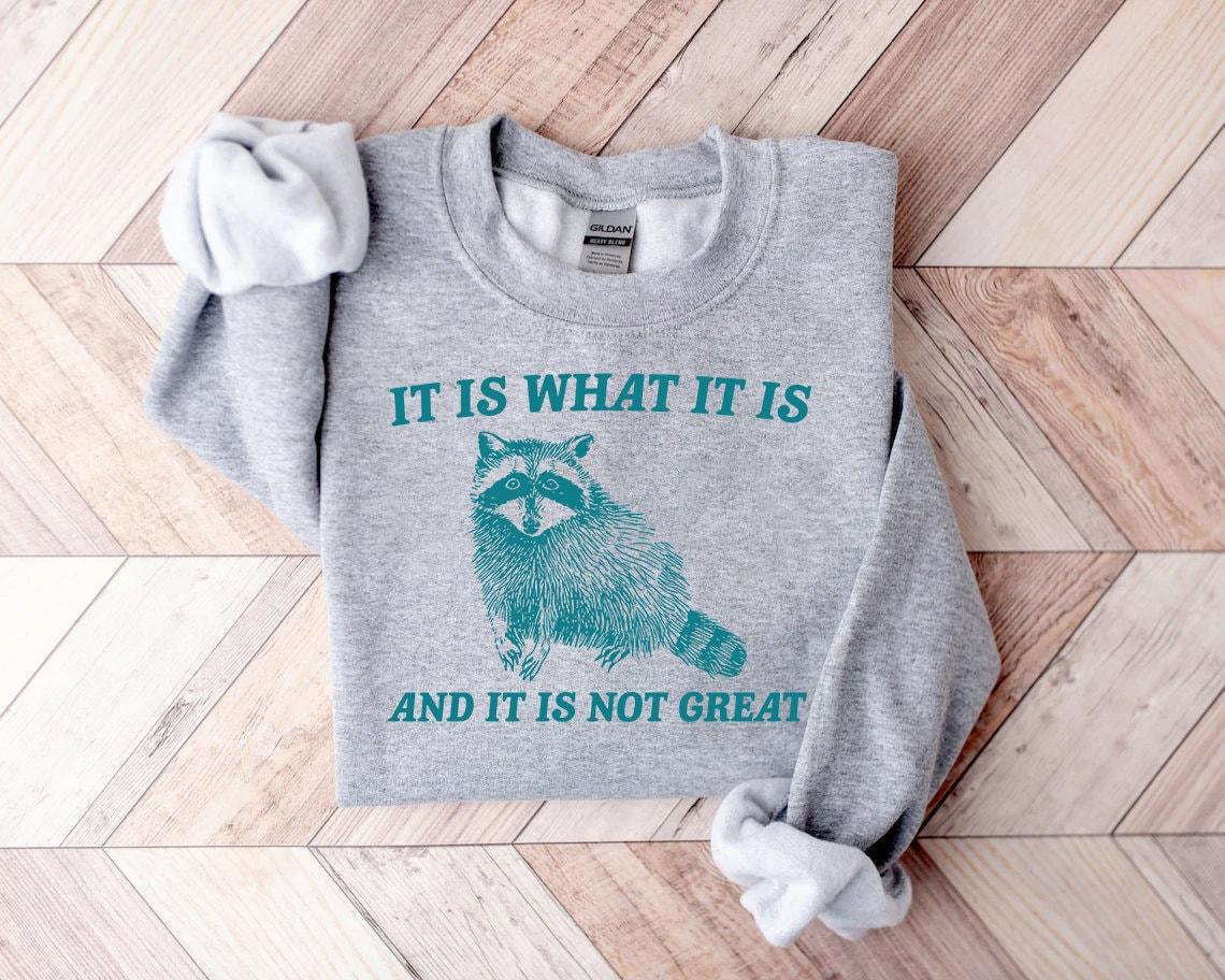 It Is What It Is And It Is Not Great Sweatshirt, Mental Health Sweatshirt, Funny Sweatshirt Women, Meme Sweatshirt