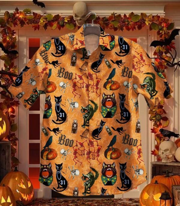 Halloween Cat Hawaiian Shirt