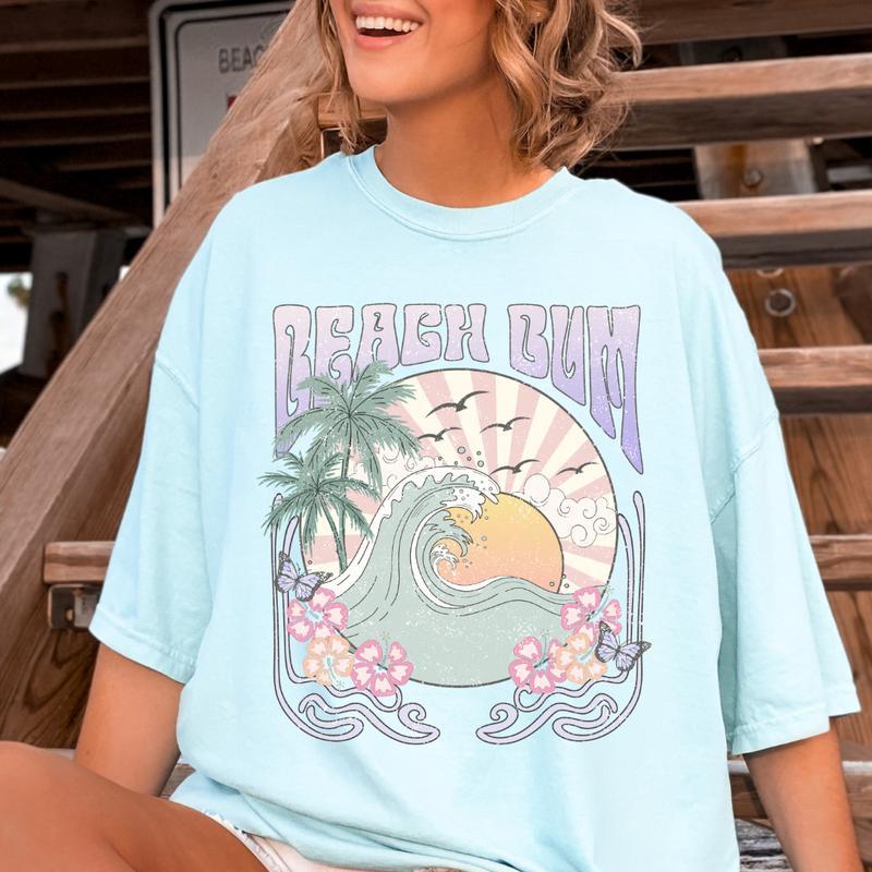 Graphic Beach Bum Retro Palm T-shirt