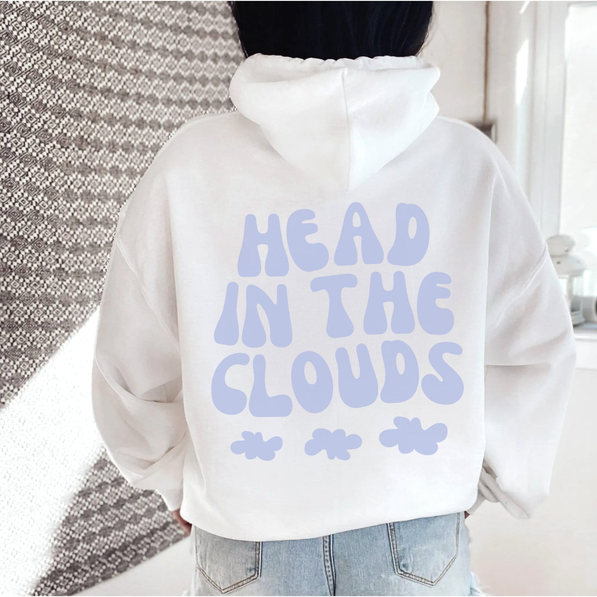 Head in the Clouds Hoodie Trendy Hoodies with Quote on Back Side Only Preppy Sweatshirt Aesthetic Clothes Tumblr Hoodie VSCO Hoodie Women