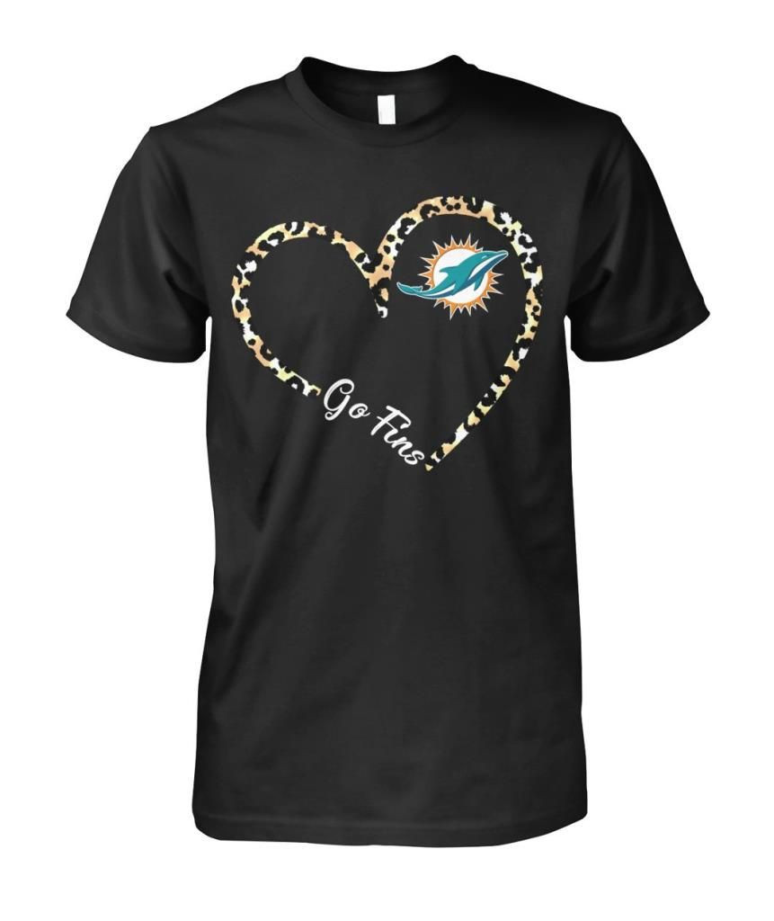 Go Fins Leopard Skin Heart Miami Dolphins Us Football Fans Shirts