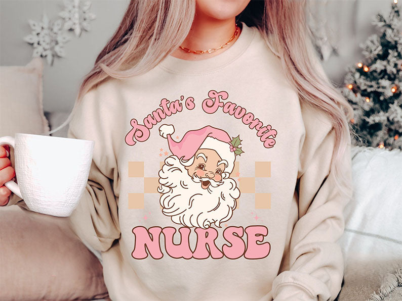 Santa’S Favorite Nurse Christmas Sweatshirt