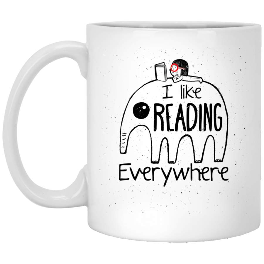 NewmeUP 11 Oz Coffee Mug Elephants Coffee Mug – I Like Reading Everywhere