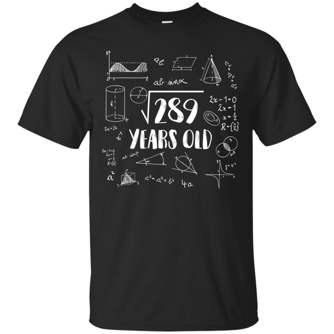 Square Root Of 289 17Th Birthday 17 Years Old Math T-Shirt