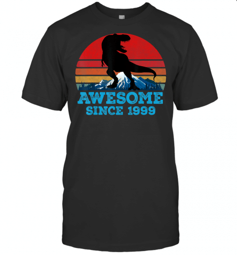 Awesome Since 1999 21 Years Old Dinosaur Gift T Shirt