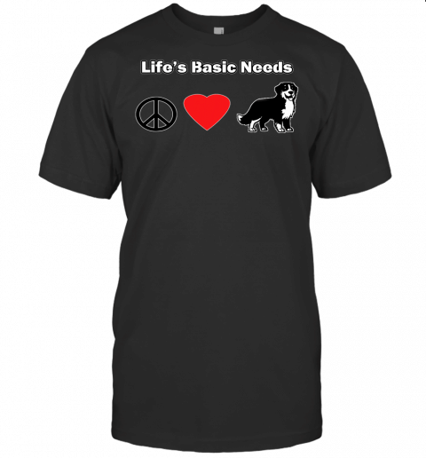 Bernese Mountain Dog T Shirt  Peace, Love, Bernese Dog T Shirt