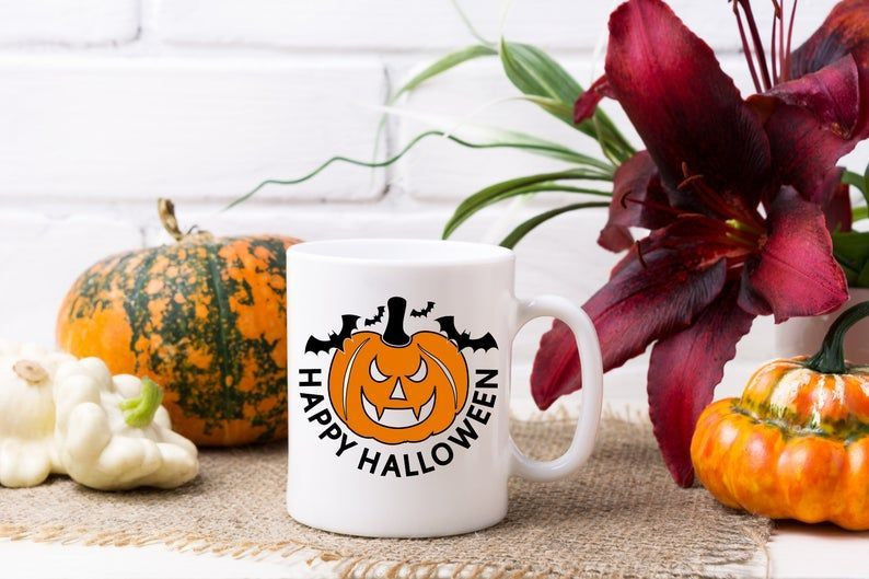 Happy Halloween Pumpkin Coffee Mug – Happy Spooky – Great Gift Idea For Halloween Lovers