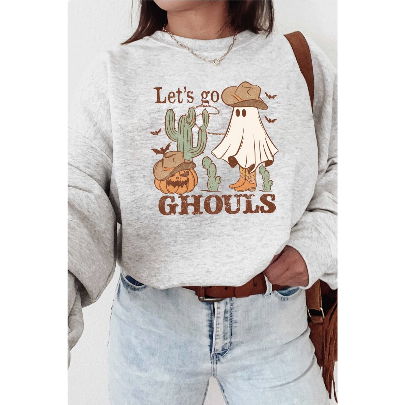 Lets Go Ghouls Sweatshirt Western Sweatshirt Boo Sweatshirt  Midwest Sweatshirt Country Sweatshirt Cowgirl Sweater Spooky Sweatshirt Preppy