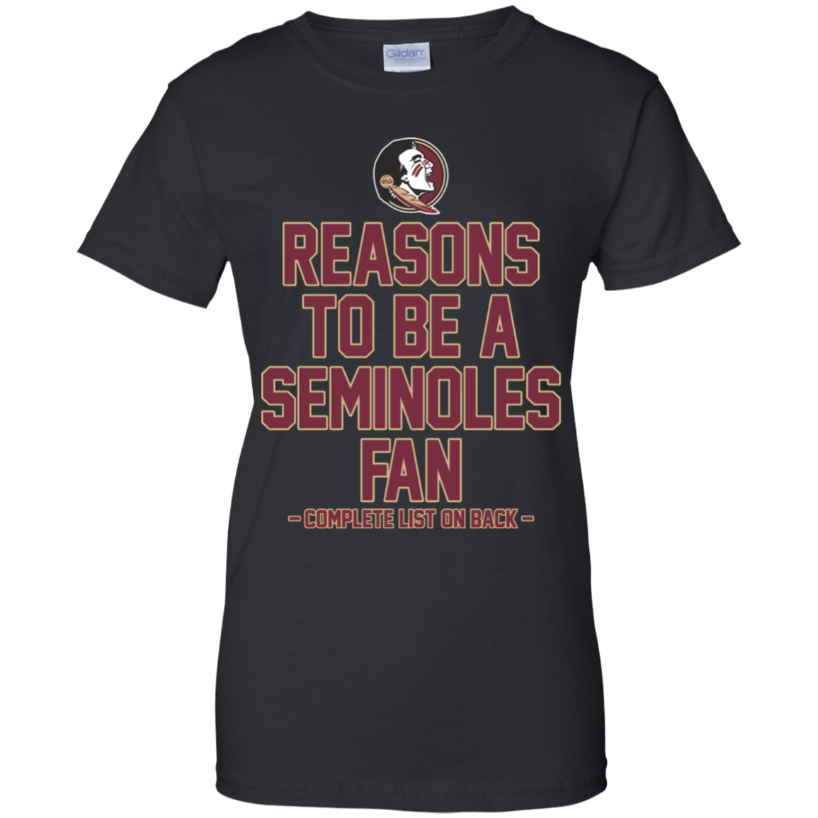 Reasons To Be A Florida State Seminoles Fan Complete List On Back – Funny Shirts