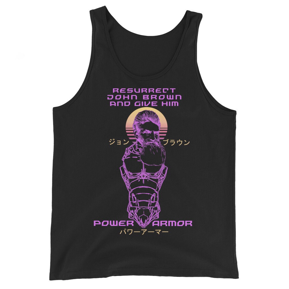 Resurrect John Brown And Give Him Power Armor – Vaporwave, Meme, Leftist, Socialist Tank Top